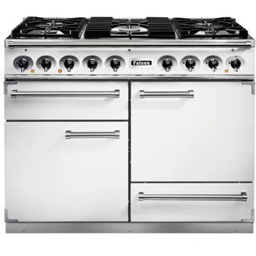 Piano de cuisson gaz FALCON Semi Pro DELUXE 110 BLANC NICKEL BROSSÉ