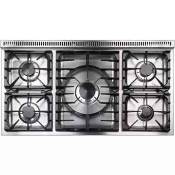 Piano de cuisson gaz FALCON Semi Pro DELUXE 110 BLANC NICKEL BROSSÉ – Image 4