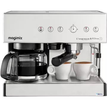 Expresso combiné cafetière MAGIMIX 11423 AUTO CHROME MAT