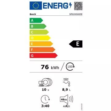 Lave vaisselle 45 cm BOSCH SPS2HKW65E Serenity SpeedPerfect+ – Image 3