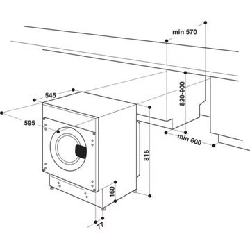 Lave linge hublot encastrable WHIRLPOOL BIWMWG81485EU – Image 6